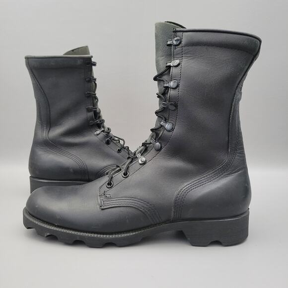 VTG Ro Search Boots Black Leather Combat Military Lace Up Men’s Sz 10 R main image 13